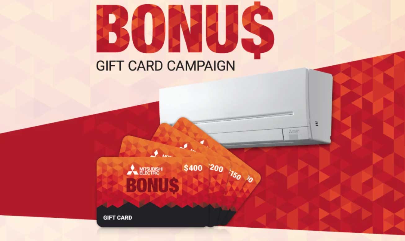 mitsubishi electric winter gift card promotion 2022